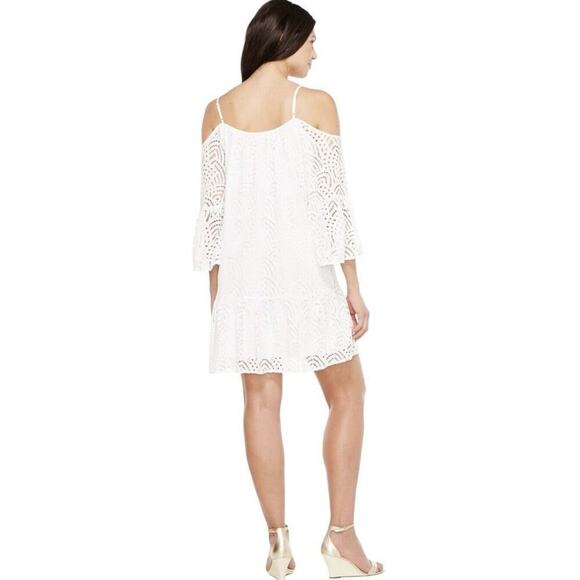 Lilly Pulitzer Alanna Cold Shoulder Mini Dress Womens XXS White Lace NWT $189 - Picture 5 of 13